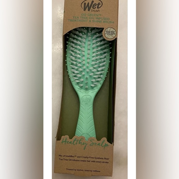 Wet Brush Go Green Tea Tree Oil Infused Treatment & Shine Brush New💚 - Picture 6 of 7